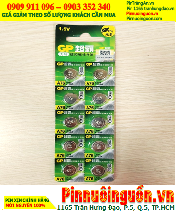 COMBO 01vỉ=10Viên Pin 1.5v alkaline GPA76F-LY, LR44 _Giá chỉ 79.000/ vỉ 10viên