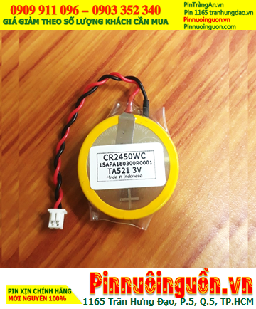 Pin CMOS CR2450WC (Dây  cắm), Pin CMOS lithium 3v Panasonic CR2450WC, Xuất xứ Indonesia