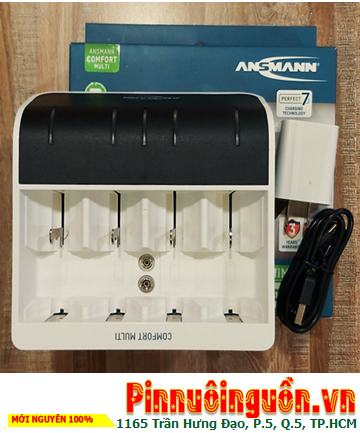 Bộ sạc ANSMANN Comfort Multi 1001-0093, sạc đa năng pin AA, AAA, C, D và 9v - Mỗi lần sạc 1,2,3,4,5 Pin