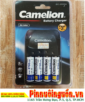 Camelion BC-0905A; Bộ sạc pin Camelion BC-0905A _kèm 4 pin sạc Camelion NH-AA2700LBP2 (AA2700mAh)