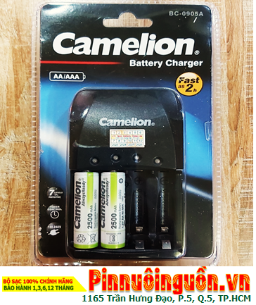 Camelion BC-0905A _Bộ sạc 2giờ BC-0905A kèm 2 pin sạc Camelion NH-AA2500ARBP2 (AA2500mAh 1.2v)