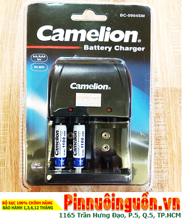 Camelion BC-0904SM _Bộ sạc pin BC-0904SM kèm 2 pin Camelion NH-AAA1100LBP2 (AAA1100mAh 1.2v)