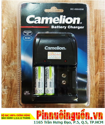 Camelion BC-0904SM (2NH-AA2500ARBP2) Bộ sạc pin AA kèm 2 pin sạc Camelion AlwaysReady AA2500mAh 1.2v