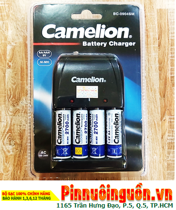 Camelion BC-0904SM; Bộ sạc pin Camelion BC-0904SM _kèm 4 pin sạc Camelion NH-AA2700LBP2 (AA2700mAh)