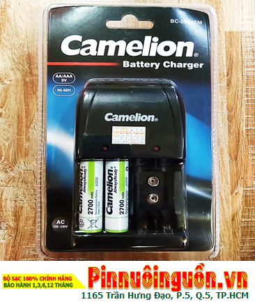 Bộ sạc pin AA Camelion BC-0904SM kèm 2 pin sạc Camelion NH-AA2700ARBP2 (2700mAh 1.2v)