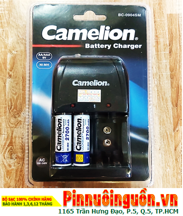 Camelion BC-0904SM _Bộ sạc pin AA kèm sẳn 2 pin sạc Camelion AA2700mAh 1.2v Lockbox