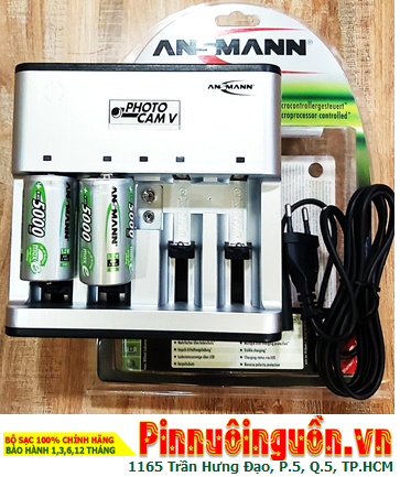 Ansman Photocam V, Bộ sạc 4viên pin D - Kèm sẳn 2 pin sạc Ansman D5000mAh-1.2v Mignon chính hãng