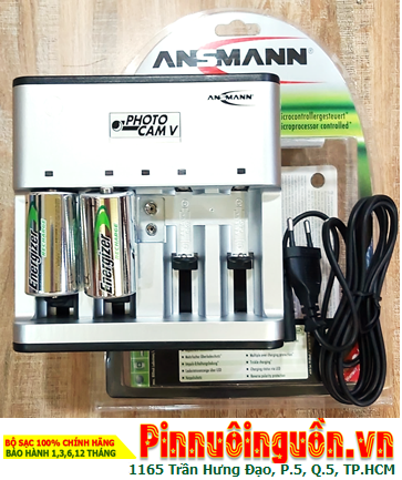 Ansman Photocam V, Bộ sạc 4viên pin D - Kèm sẳn 2 pin sạc Energizer NH50-BP2 (D2500mAh-1.2v) chính hãng