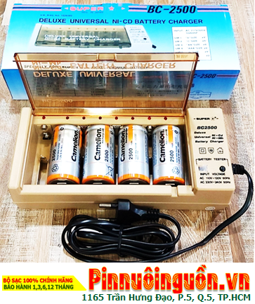 Super BC-2500, Bộ sạc 4viên Pin đại D 1.2v -Kèm sẳn 4 pin sạc Camelion NH-D2500BP2 (D2500mAh-1.2v)