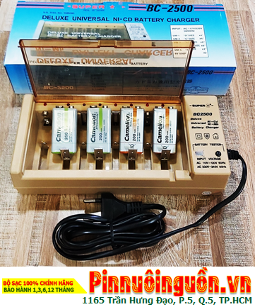 Super BC-2500, Bộ sạc 4viên Pin Kèm sẳn 4 Pin sạc Camelion NH-9v200ARBP1 AlwaysReady (9v-200mAh)