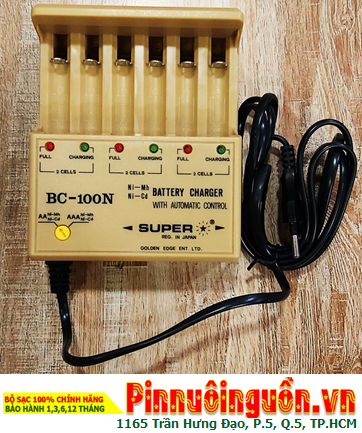 Super BC-100N; Máy sạc 6 pin AA-AAA Super BC-100N _Sạc được 1,2,3,4,5,6 pin AA -AAA các hãng