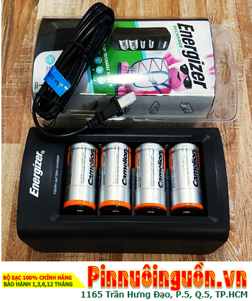 Energizer CHFC _Bộ sạc 4viên pin đại D 1.2v -Kèm sẳn 4 Pin sạc Camelion NH-D10000BP2 (D10.000mAh-1.2v)