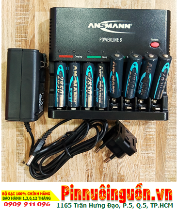 Ansman Powerline 8 _Bộ sạc pin Powerline 8 (kèm 8 pin sạc Ansman Mignon AA2850mAh 1.2v)