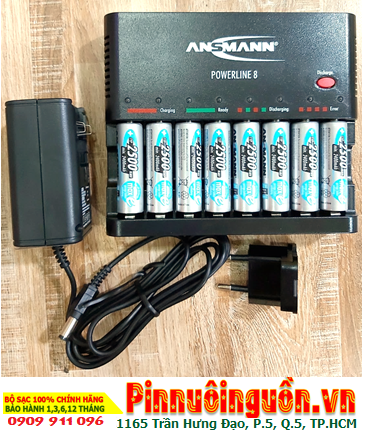 Ansman Powerline 8  _Bộ sạc có chức năng XẢ PIN Kèm 8 pin sạc Ansman AA2500mAh 1.2v