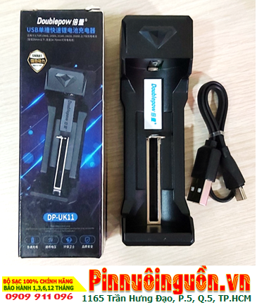 DoublePow DP-UK11 Bộ sạc 01viên pin tự ngắt báo đèn khi đầy - sạc pin 3,7V 18650, 16340, 14500, 26650,21700...