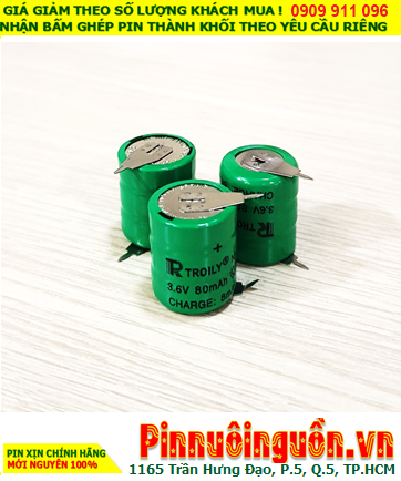 Pin sạc NiMh 3/V80H, Pin sạc NiMh 3.6v-80mAh 3/V80H (Nickel Metal Hydride) chính hãng