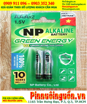 Pin NP LR03EG(2B), Pin AAA 1.5v alkaline LR03EG(2B) Green Energy chính hãng (Loại vỉ 2 viên)