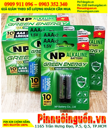 COMBO 01hộp 12vỉ=24viên Pin AAA 1.5v alkaline LR03EG(2B) Green Energy _Giá chỉ 240.000/hộp