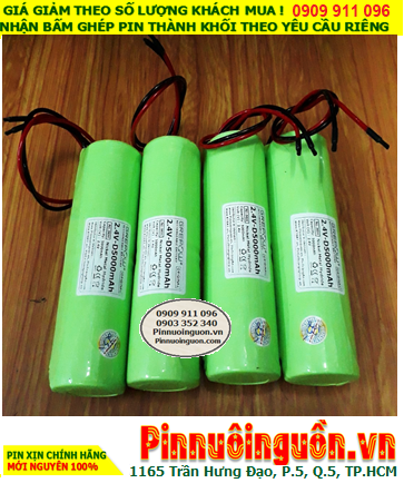 Pin đèn Exit thoát hiểm 3.6v-D5000mAh, Pin đèn sự cố khẩn cấp 3.6v-D5000mAh, Pin Sạc NiMh 3.6v-D5000mAh