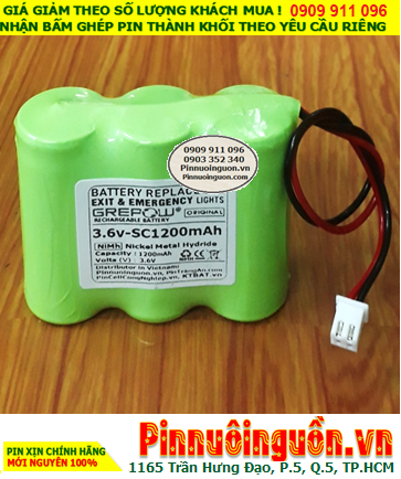 Pin đèn Exit thoát hiểm 3.6V-SC1200mAh, Pin đèn Sự cố khẩn cấp 3.6V-SC1200mAh, Pin 3.6V-SC1200mAh