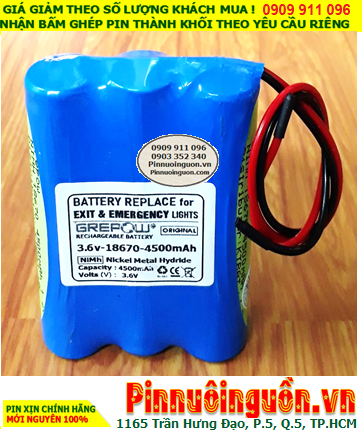 Pin sạc 3.6v-18670-4500mAh, Pin sạc NiMh 3.6v-18670-4500mAh, Pin Grepow 3.6v-18670-4500mAh