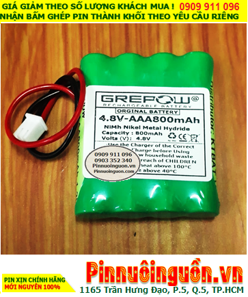 Pin sạc 4.8v-AAA800mAh, Pin sạc NiMh 4.8v-AAA800mAh, Pin GREPOW 4.8v-AAA800mAh chất lượng cao