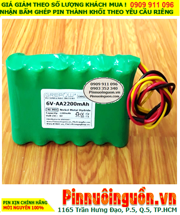 Pin sạc 6v-AA2200mAh, Pin sạc NiMh 6v-AA2200mAh, Pin GREPOW 6v-AA2200mAh chất lượng cao