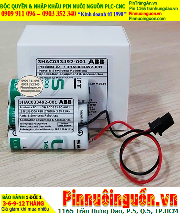 ABB 3HAC033492-001; Pin nuôi nguồn ABB 3HAC033492-001 Lithium 3.6v 7800mAh chính hãng /Xuất xứ PHÁP