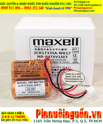 Maxell 2CR17335A-WK17, Pin PLC Maxell 2CR17335A-WK17 lithium 6v 1650mAh chính hãng, Xuất xứ Nhật