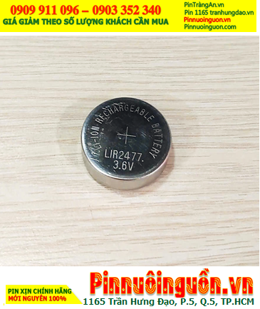 Pin LIR2477, Pin sạc Li-ion Lithium 3.6v LIR2477 (24mm x 7.7mm, với 200mAh) chính hãng