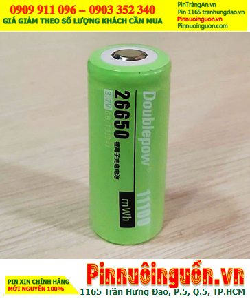 Pin cho Đèn Pin, Pin sạc Lithium Li-ion 3.7v DoublePow 26650 11100mWh chính hãng