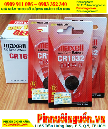 COMBO 1 HỘP 10vỉ Pin Maxell CR1632 1BS PRO Lithium 3.0v Made in Japan _Giá chỉ 279.000/Hộp