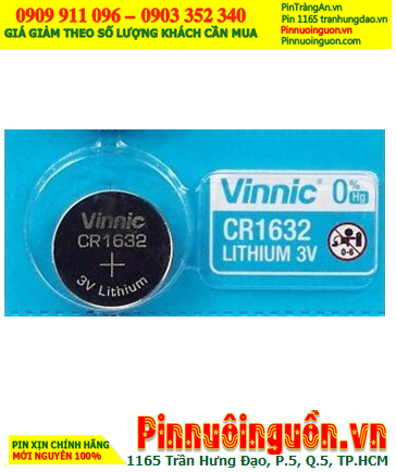 VINNIC CR1632, Pin 3V Lithium VINNIC CR1632 (130mAh) chính hãng