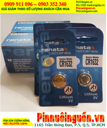 COMBO MUA 01HỘP 10vỉ Pin Renata CR1632 lithium 3.0v chính hãng _Giá chỉ 369.000/Hộp