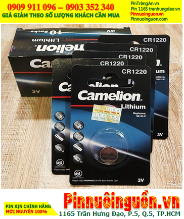 COMBO MUA 01HỘP 10vỉ =10viên Pin Camelion CR1220 lithium 3v chính hãng _Giá chỉ 219.000đ/HỘP