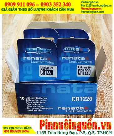 COMBO 1HỘP 10vỉ Pin Renata CR1220 Lithium 3v chính hãng _Giá chỉ 325.000/HỘP