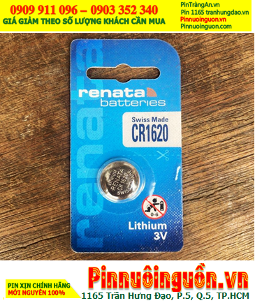 Renata CR1620 _Pin 3v lithium Renata CR1620 _Vỉ 1viên _Xuất xứ Thụy Sỹ