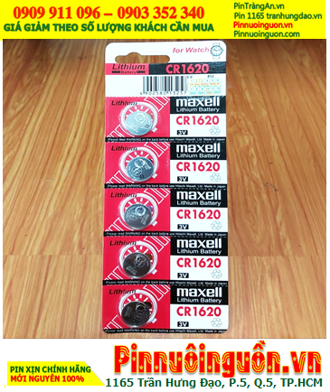 COMBO 1vỉ 5viên Pin Maxell CR1620 lithium 3.0v_Giá chỉ 85.000vnd/ vỉ 5viên