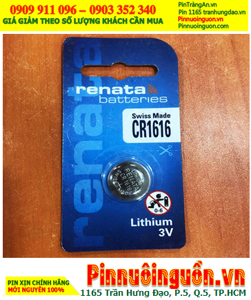 Renata CR1616 _Pin 3v lithium Renata CR1616 chính hãng (Loại vỉ 1viên) _Xuất xứ Thụy Sỹ