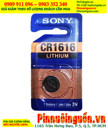 Sony CR1616, Pin 3v lithium Sony CR1616 chính hãng, Xuất xứ Indonesia (Loại vỉ 1viên)