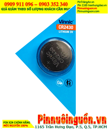 Vinnic CR2430, Pin 3V lithium Vinnic CR2430 (290mAh) chính hãng