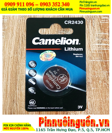 Camelion CR2430; Pin 3v lithium Camelion CR2430 chính hãng (Loại vỉ 1viên)