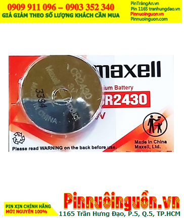 Maxell CR2430, Pin 3v lithium Maxell CR2430 chính hãng, Cell in Japan