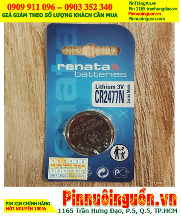 Renata CR2477N; Pin 3v lithium Renata CR2477N _Xuất xứ Thụy Sỹ (Loại Vỉ 1viên)