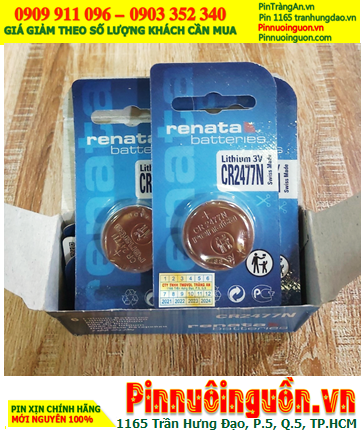 COMBO 1HỘP 6vỉ Pin Renata CR2477 lithium 3.0v (Thụy Sỹ) _Giá chỉ 689.000đ/HỘP