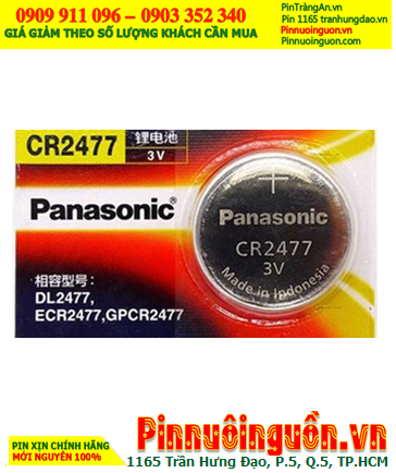 Panasonic CR2477; Pin 3v lithium Panasonic CR2477 chính hãng /Xuất xứ Indonesia