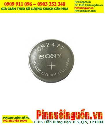 Sony CR2477; Pin 3v lithium Sony CR2477 chính hãng, Xuất xứ Indonesia |TẠM HẾT HÀNG