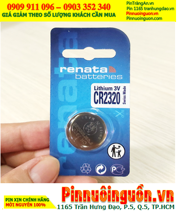 Renata CR2320, Pin 3v Lithium Renata CR2320 chính hãng _Made in Swiss (Loại Vỉ 1viên)