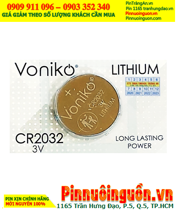 Voniko CR2032 _Pin đồng xu 3v lithium Voniko CR2032 chính hãng