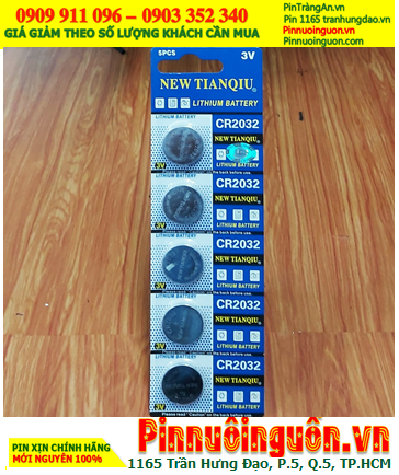 COMBO 1vỉ 5viên Pin đồng xu Tianqiu CR2032 Lithium 3v chính hãng _Giá chỉ 34.000đ/ Vỉ 5viên